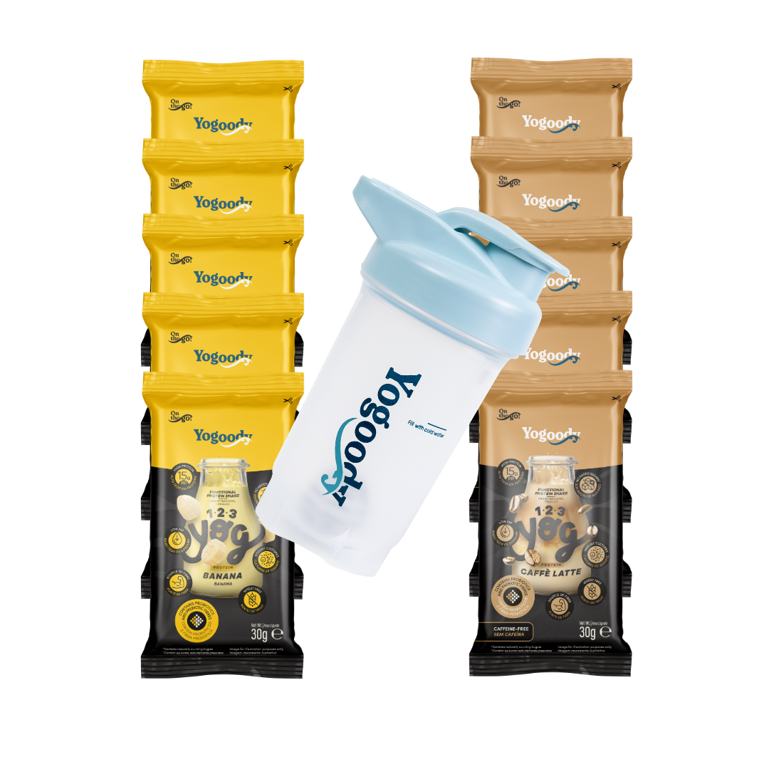 Welcome Pack - 1.2.3. YOG Protein Banana and Caffe Latte (10 x 30g sachets + FREE shaker)