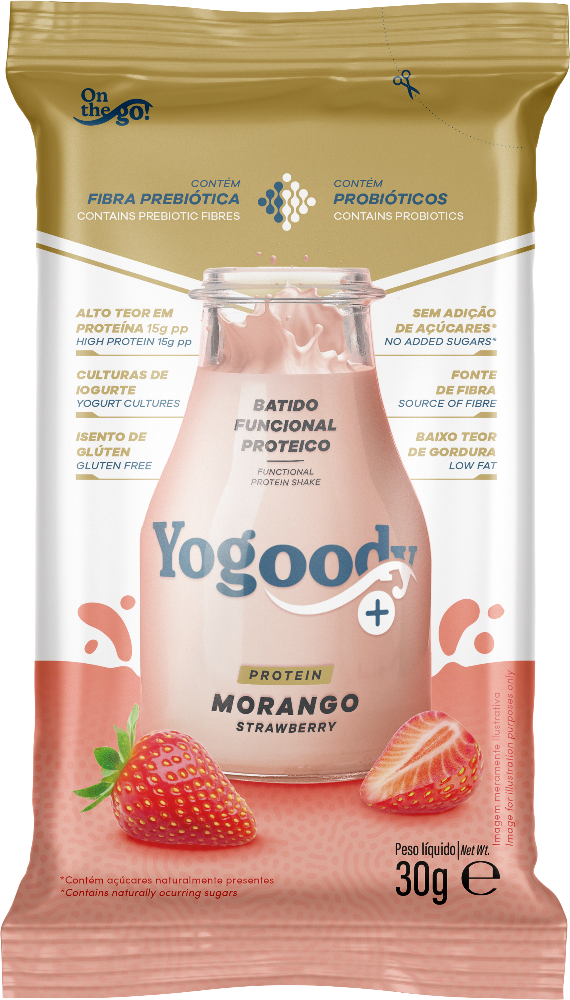 Yogoody+ Protein Strawberry Flavoured Shake - 3 x 30g sachets